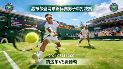 温布尔登网球锦标赛男子单打决赛直播 - 选手在草地上奋力击球